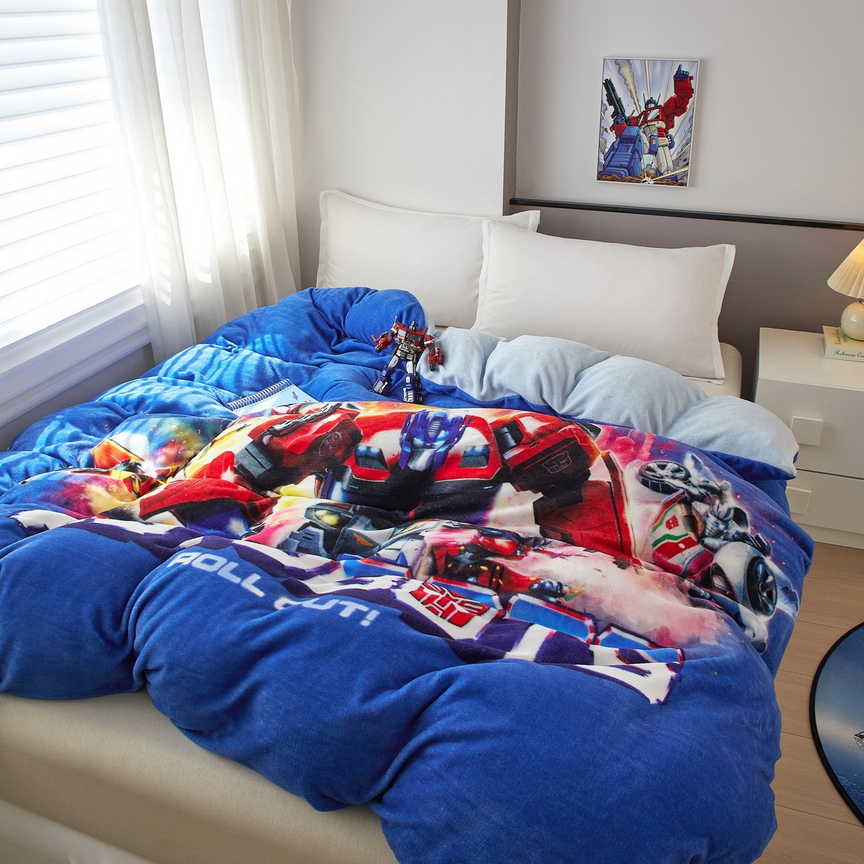 91家纺网 家纺一手货源 找家纺 蘭菲家纺 2025新款变形金刚牛奶绒单被套 13号