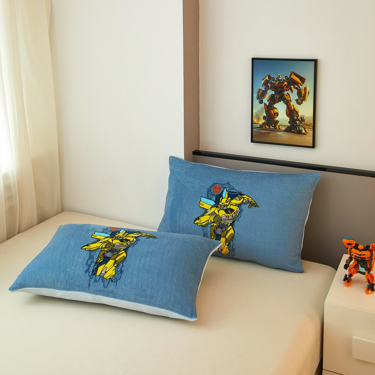 91家纺网 家纺一手货源 找家纺 蘭菲家纺 2025新款变形金刚牛奶绒单枕套 3号