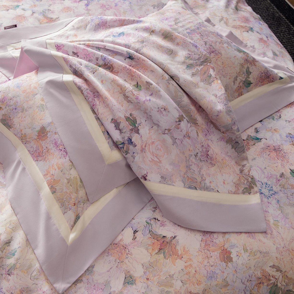 91家纺网 家纺一手货源 找家纺 2025秋冬季A类加厚全棉磨毛四件套纯棉保暖美式轻奢长绒棉数码印花高端床上用品 花弄影-紫