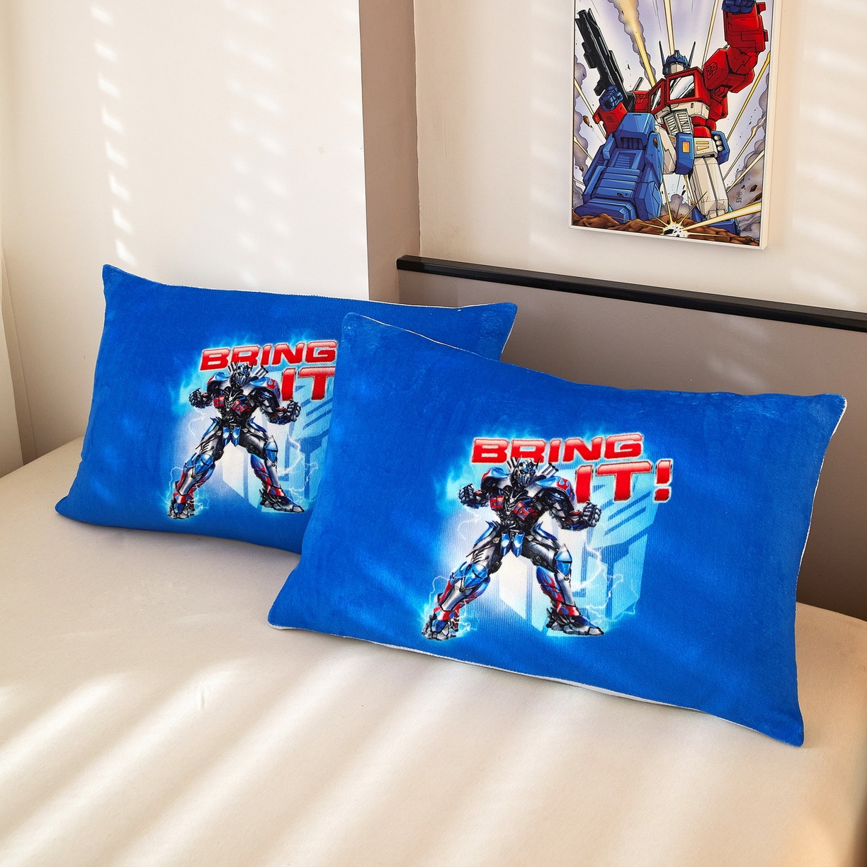 91家纺网 家纺一手货源 找家纺 蘭菲家纺 2025新款变形金刚牛奶绒单枕套 8号