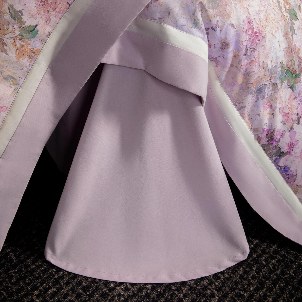 91家纺网 家纺一手货源 找家纺  2025秋冬季A类加厚全棉磨毛四件套纯棉保暖美式轻奢长绒棉数码印花高端床上用品 花弄影-紫