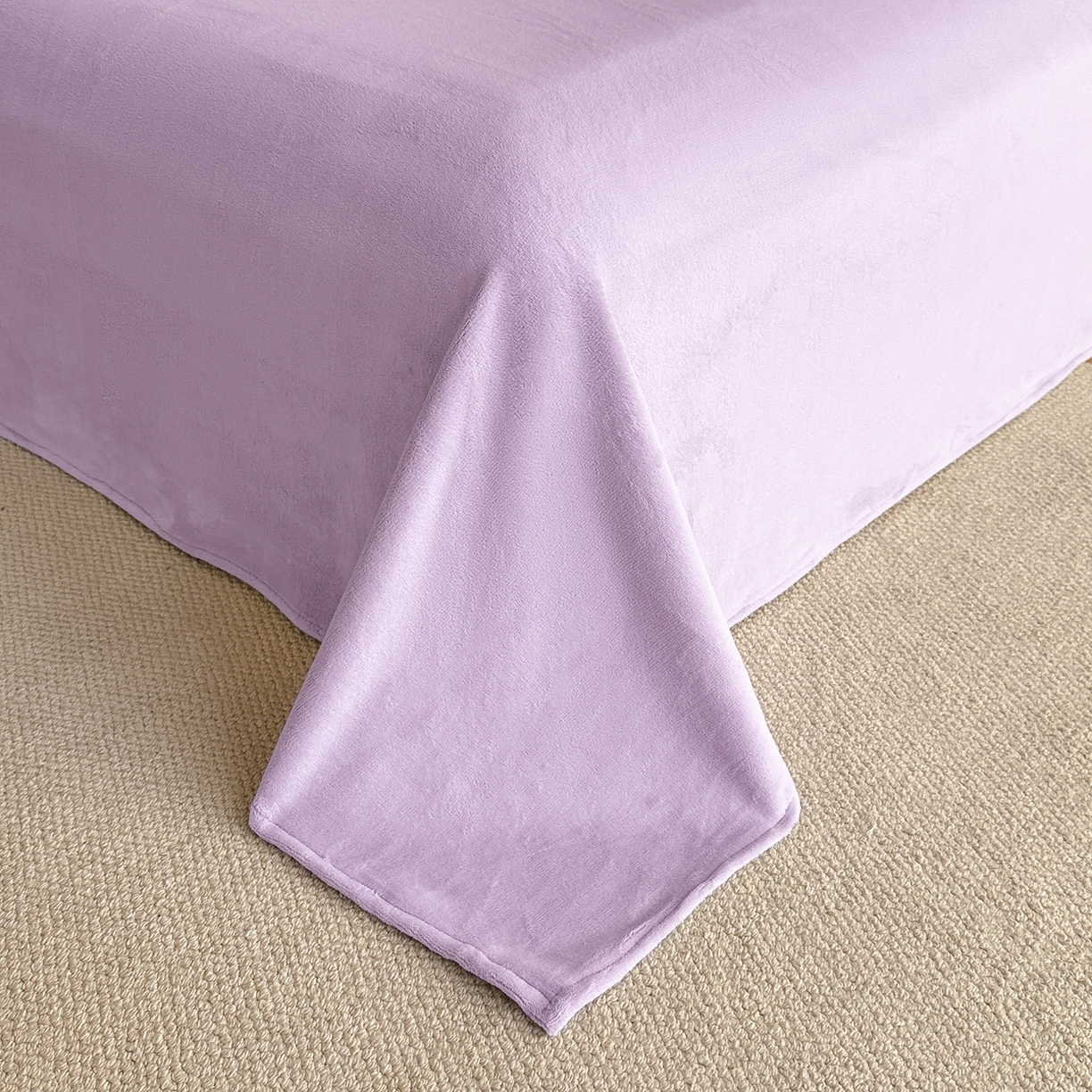 91家纺网 家纺一手货源 找家纺 置顶家纺 2025新款魔法兔兔牛奶绒拼接刺绣系列四件套 魔法兔兔-香芋紫