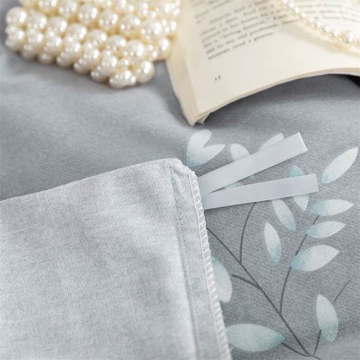 91家纺网 家纺一手货源 找家纺 简约 2025新款全棉四件套活性生态磨毛四件套 云梦花间-灰