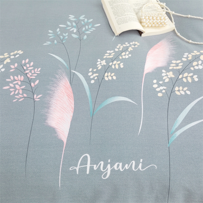 91家纺网 家纺一手货源 找家纺 简约 2025新款全棉四件套活性生态磨毛四件套 云梦花间-灰