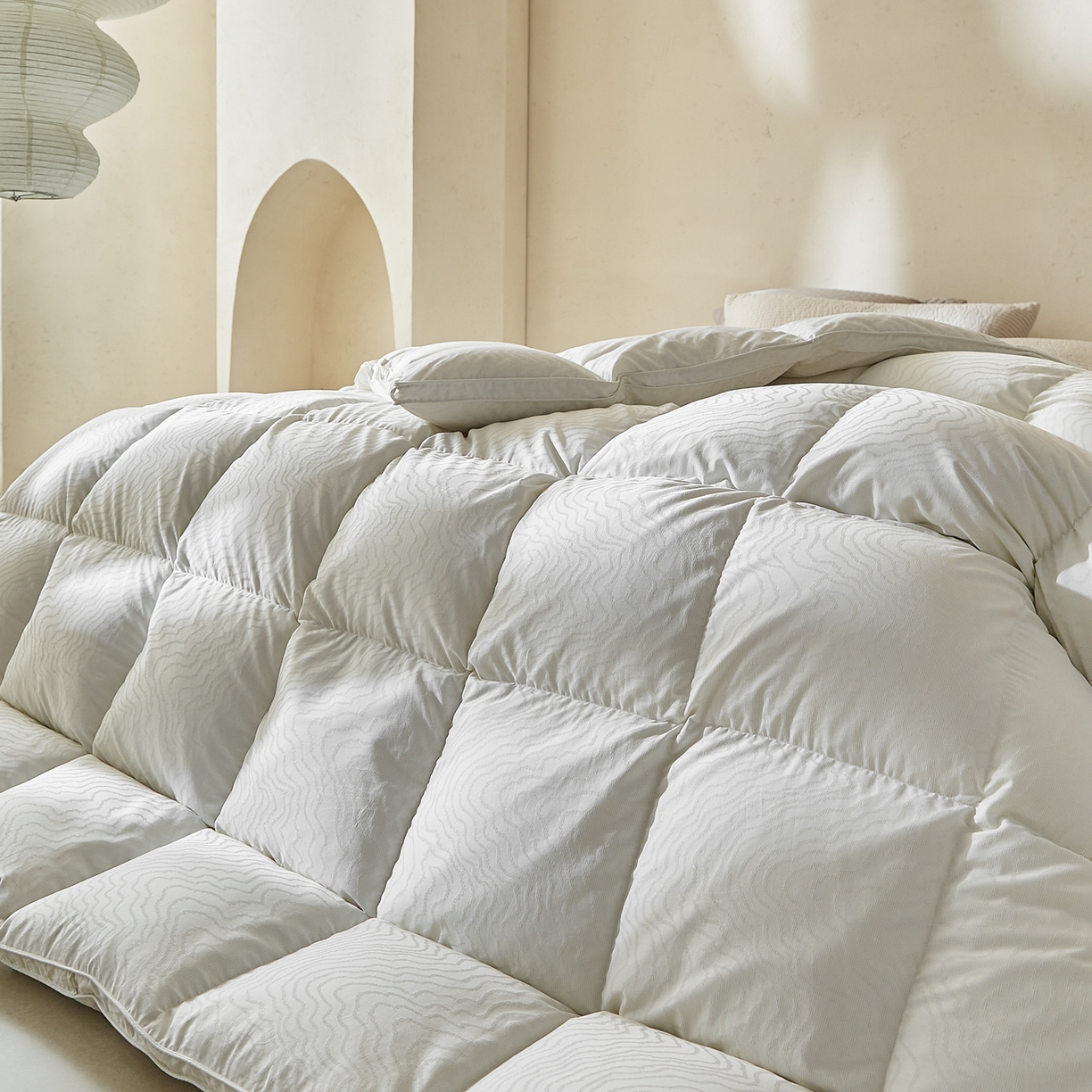 91家纺网 家纺一手货源 找家纺 （总）暖羽屋羽绒馆 2025新款威利斯 鹅绒丝被芯 95白鹅绒羽毛被子 双人加厚冬被 春秋被