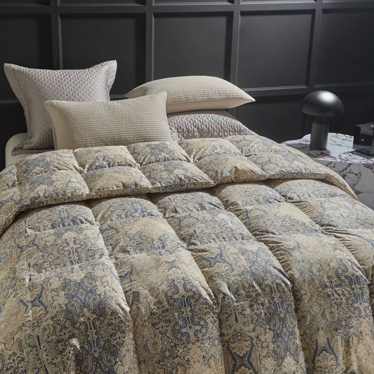 91家纺网 家纺一手货源 找家纺 暖羽屋羽绒馆 2025新款印花鹅绒丝被芯 白鹅绒羽毛被子 双人加厚冬被 春秋被子2米 千婉