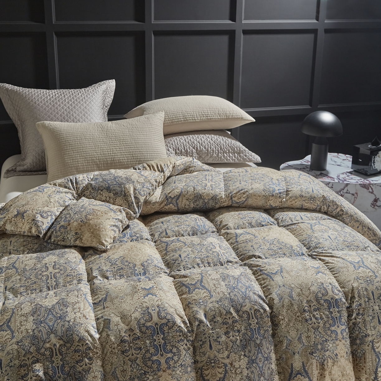 91家纺网 家纺一手货源 找家纺 暖羽屋羽绒馆 2025新款印花鹅绒丝被芯 白鹅绒羽毛被子 双人加厚冬被 春秋被子2米 千婉