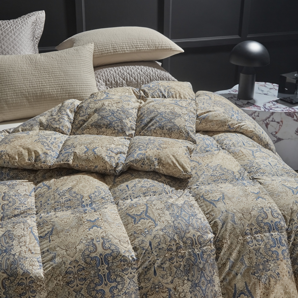 91家纺网 家纺一手货源 找家纺 暖羽屋羽绒馆 2025新款印花鹅绒丝被芯 白鹅绒羽毛被子 双人加厚冬被 春秋被子2米 千婉