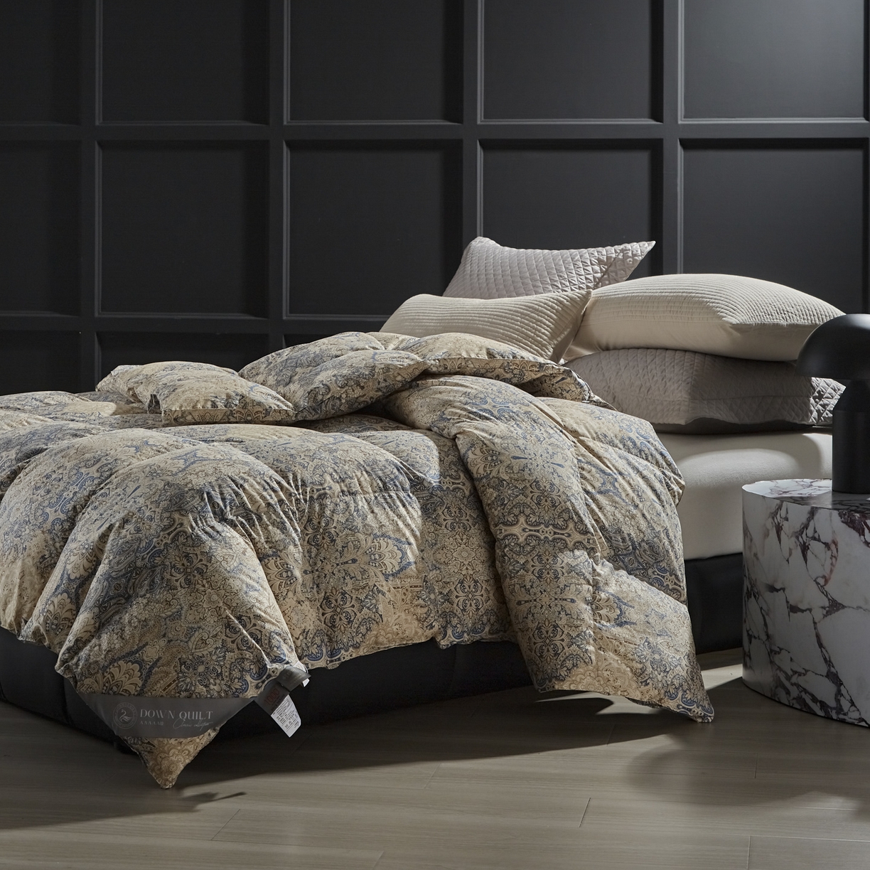 91家纺网 家纺一手货源 找家纺 暖羽屋羽绒馆 2025新款印花鹅绒丝被芯 白鹅绒羽毛被子 双人加厚冬被 春秋被子2米 千婉