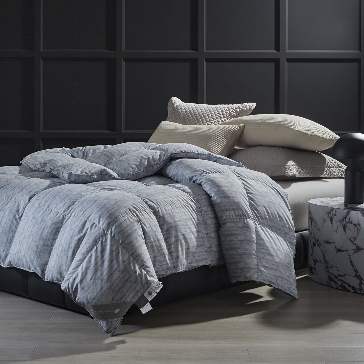 91家纺网 家纺一手货源 找家纺 暖羽屋羽绒馆 2025新款印花鹅绒丝被芯 白鹅绒羽毛被子 双人加厚冬被 春秋被子2米 清风绫