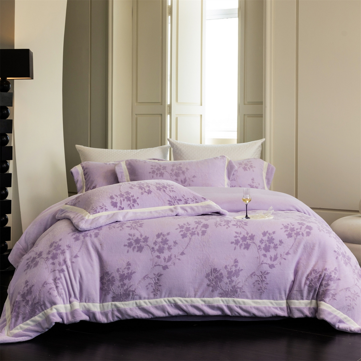 91家纺网 家纺一手货源 找家纺 馨蕊 2025新款秋冬轻奢煦暖绒雕花绒系列四件套-绒澜韵 【券后控价318/338】 绒澜韵-婉若紫