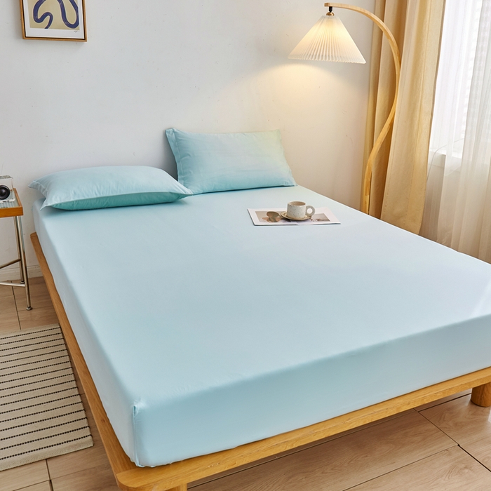 91家纺网 家纺一手货源 找家纺 啊雅家居 2025（外贸）新款简约单人床笠双人床笠水洗磨毛床笠跨境电商 水绿