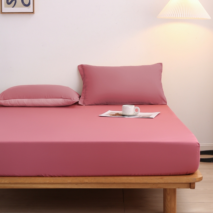 91家纺网 家纺一手货源 找家纺 啊雅家居 2025（外贸）新款简约单人床笠双人床笠水洗磨毛床笠跨境电商 豆沙