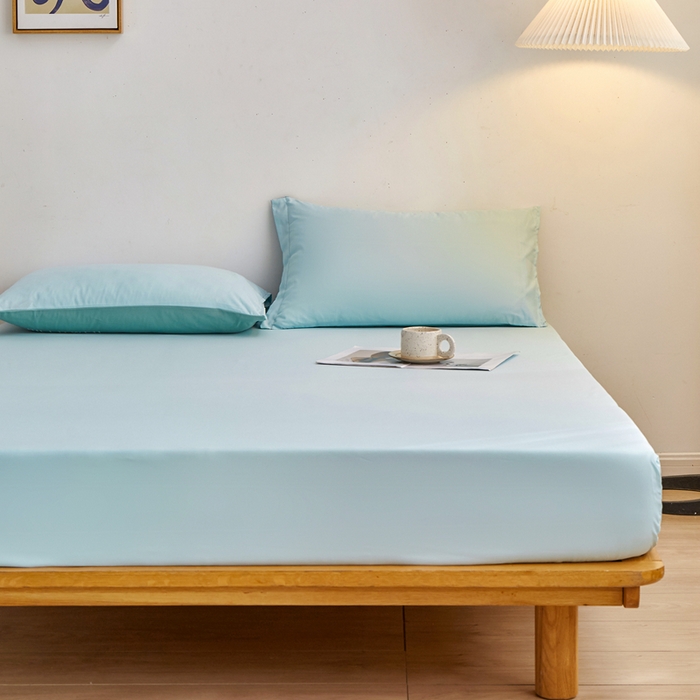 91家纺网 家纺一手货源 找家纺 啊雅家居 2025（外贸）新款简约单人床笠双人床笠水洗磨毛床笠跨境电商 水绿