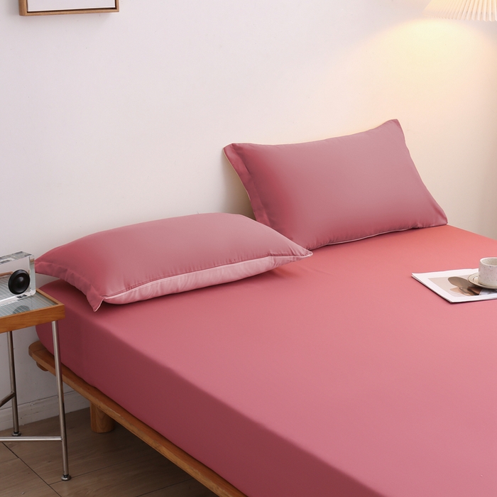 91家纺网 家纺一手货源 找家纺 啊雅家居 2025（外贸）新款简约单人床笠双人床笠水洗磨毛床笠跨境电商 豆沙