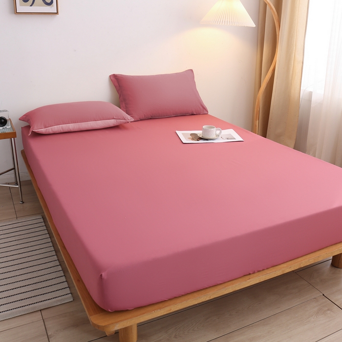 91家纺网 家纺一手货源 找家纺 啊雅家居 2025（外贸）新款简约单人床笠双人床笠水洗磨毛床笠跨境电商 豆沙