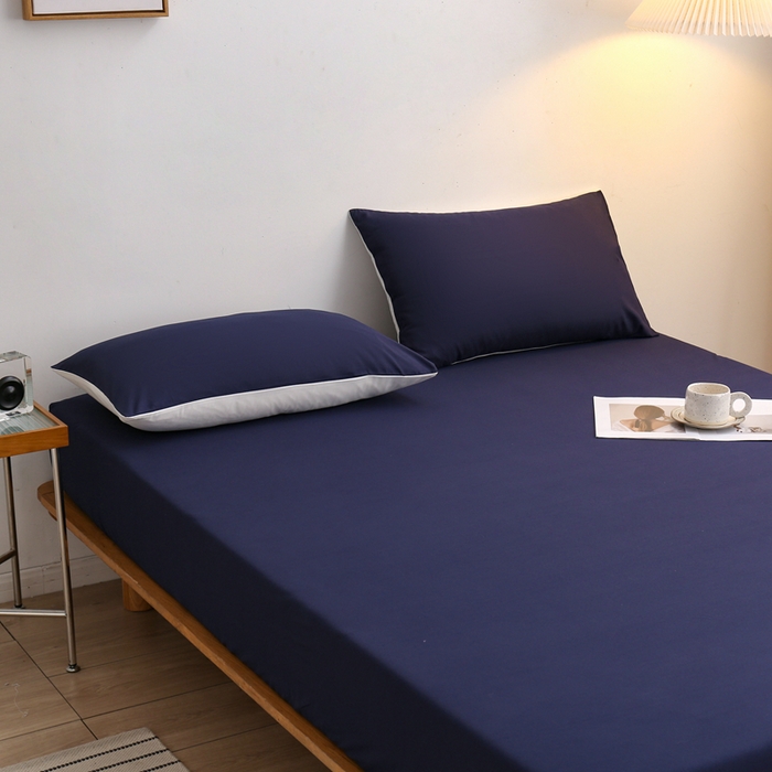 91家纺网 家纺一手货源 找家纺 啊雅家居 2025（外贸）新款简约单人床笠双人床笠水洗磨毛床笠跨境电商 藏青