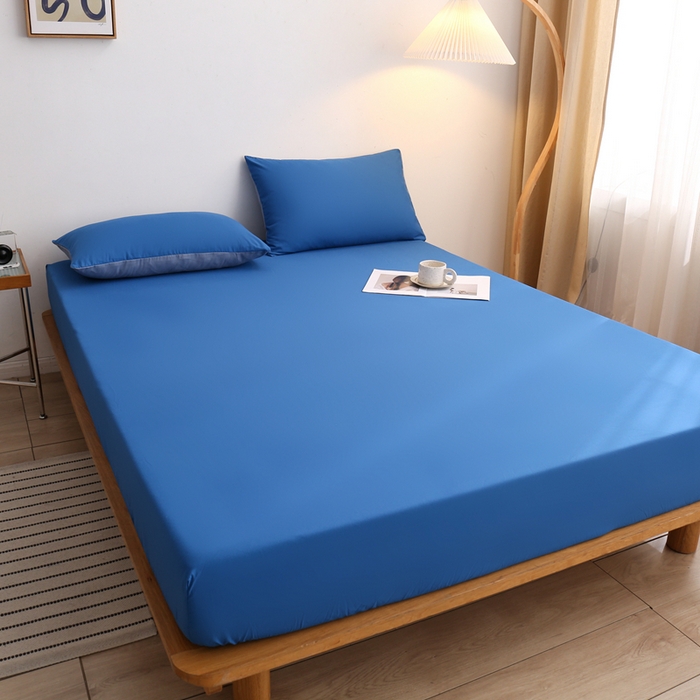 91家纺网 家纺一手货源 找家纺 啊雅家居 2025（外贸）新款简约单人床笠双人床笠水洗磨毛床笠跨境电商 克莱因蓝