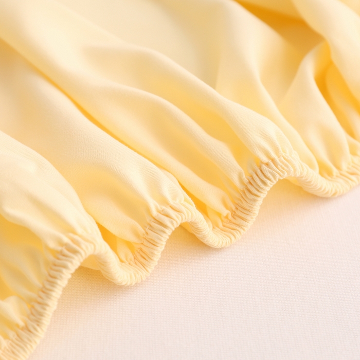 91家纺网 家纺一手货源 找家纺 啊雅家居 2025（外贸）新款简约单人床笠双人床笠水洗磨毛床笠跨境电商 梦幻黄