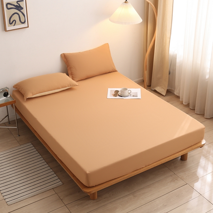 91家纺网 家纺一手货源 找家纺 啊雅家居 2025（外贸）新款简约单人床笠双人床笠水洗磨毛床笠跨境电商 咖色