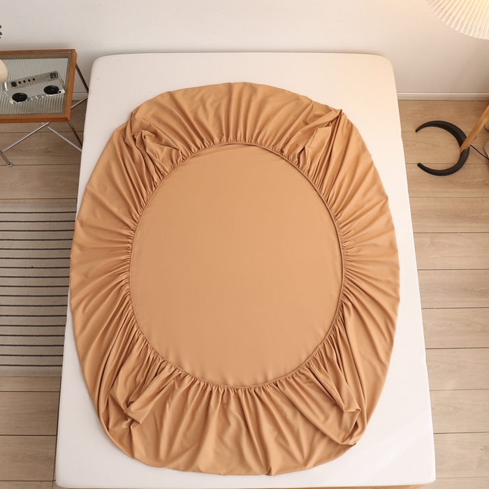 91家纺网 家纺一手货源 找家纺 啊雅家居 2025（外贸）新款简约单人床笠双人床笠水洗磨毛床笠跨境电商 咖色