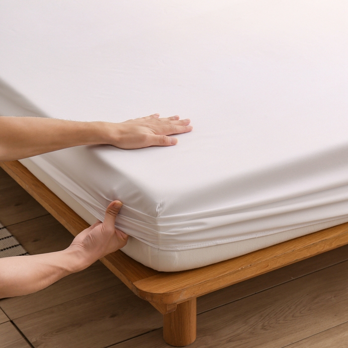 91家纺网 家纺一手货源 找家纺 啊雅家居 2025（外贸）新款简约单人床笠双人床笠水洗磨毛床笠跨境电商 大白