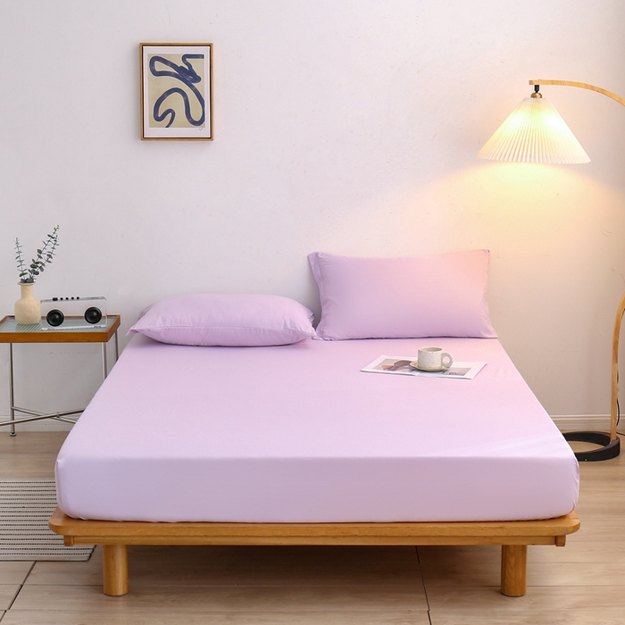 91家纺网 家纺一手货源 找家纺 啊雅家居 2025（外贸）新款简约单人床笠双人床笠水洗磨毛床笠跨境电商 紫色