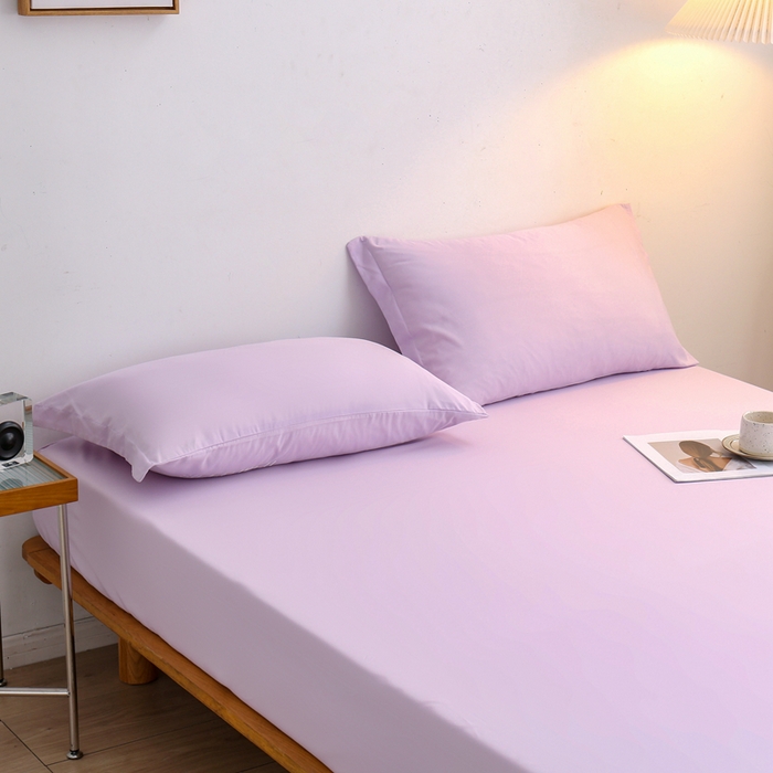 91家纺网 家纺一手货源 找家纺 啊雅家居 2025（外贸）新款简约单人床笠双人床笠水洗磨毛床笠跨境电商 紫色