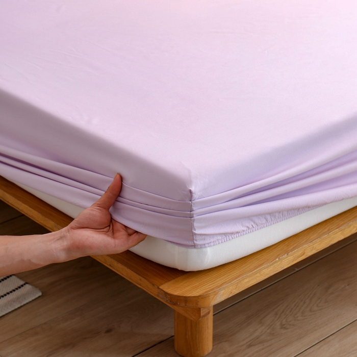 91家纺网 家纺一手货源 找家纺 啊雅家居 2025（外贸）新款简约单人床笠双人床笠水洗磨毛床笠跨境电商 紫色