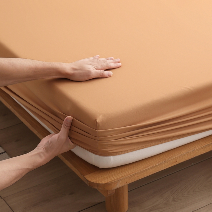 91家纺网 家纺一手货源 找家纺 啊雅家居 2025（外贸）新款简约单人床笠双人床笠水洗磨毛床笠跨境电商 咖色