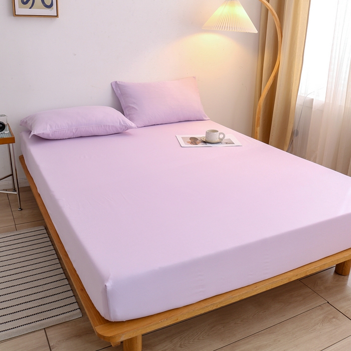 91家纺网 家纺一手货源 找家纺 啊雅家居 2025（外贸）新款简约单人床笠双人床笠水洗磨毛床笠跨境电商 紫色