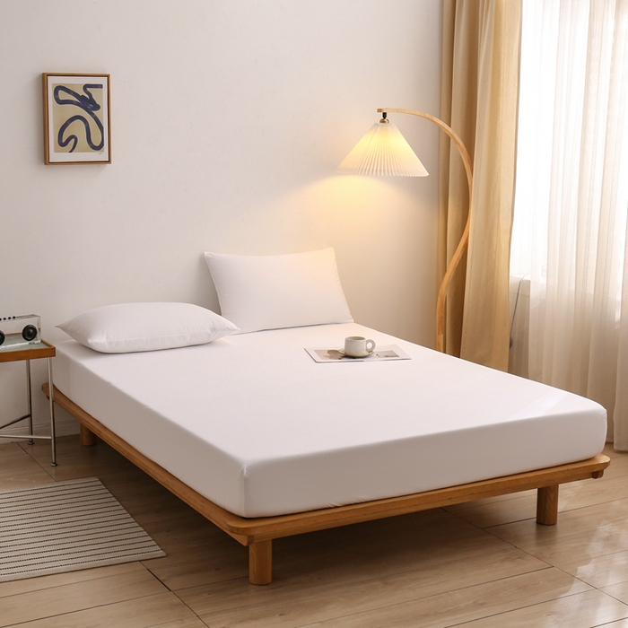 91家纺网 家纺一手货源 找家纺 啊雅家居 2025（外贸）新款简约单人床笠双人床笠水洗磨毛床笠跨境电商 大白