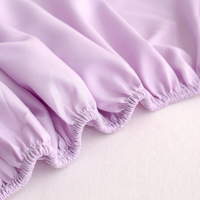 91家纺网 家纺一手货源 找家纺 啊雅家居 2025（外贸）新款简约单人床笠双人床笠水洗磨毛床笠跨境电商 紫色