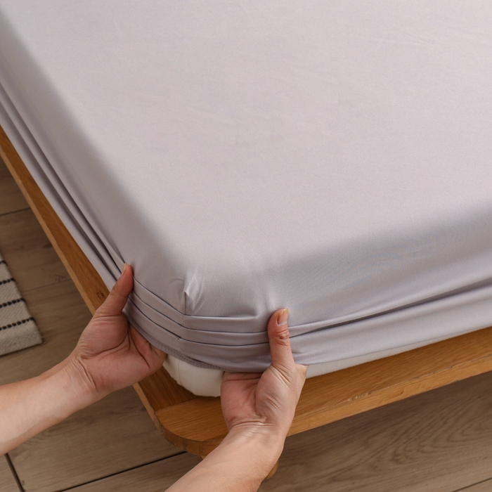 91家纺网 家纺一手货源 找家纺 啊雅家居 2025（外贸）新款简约单人床笠双人床笠水洗磨毛床笠跨境电商 浅灰