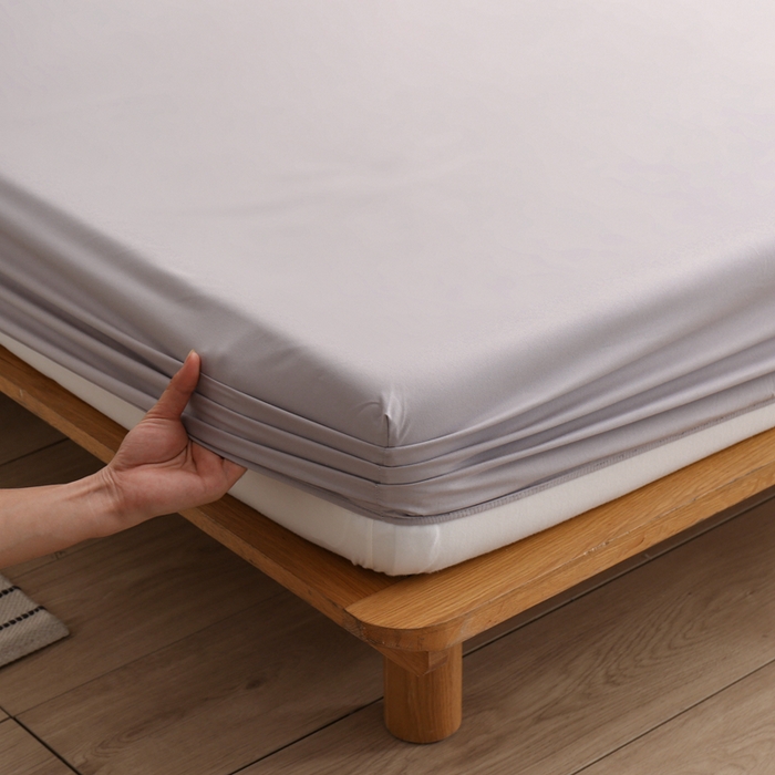 91家纺网 家纺一手货源 找家纺 啊雅家居 2025（外贸）新款简约单人床笠双人床笠水洗磨毛床笠跨境电商 浅灰