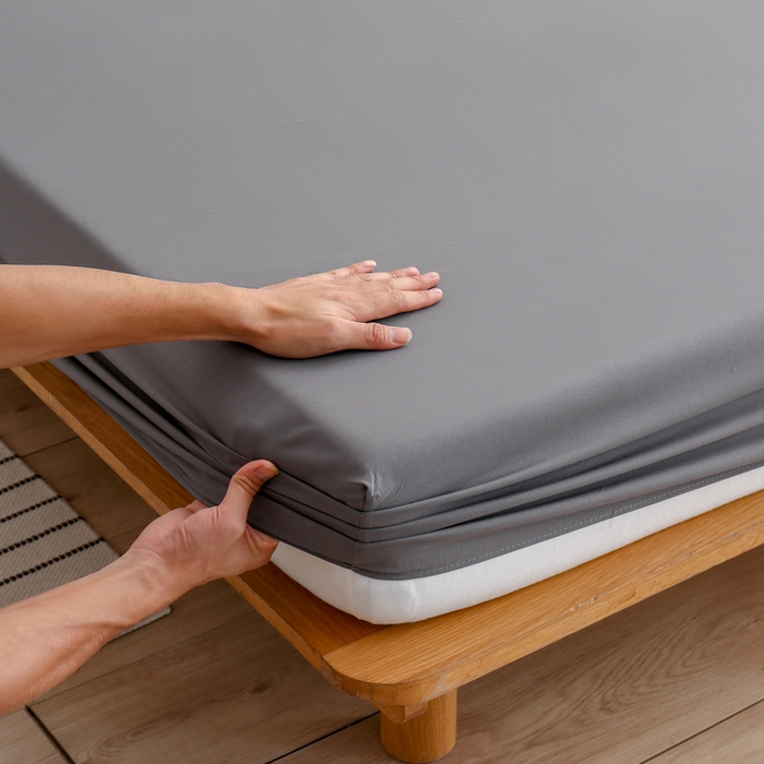 91家纺网 家纺一手货源 找家纺 啊雅家居 2025（外贸）新款简约单人床笠双人床笠水洗磨毛床笠跨境电商 深灰