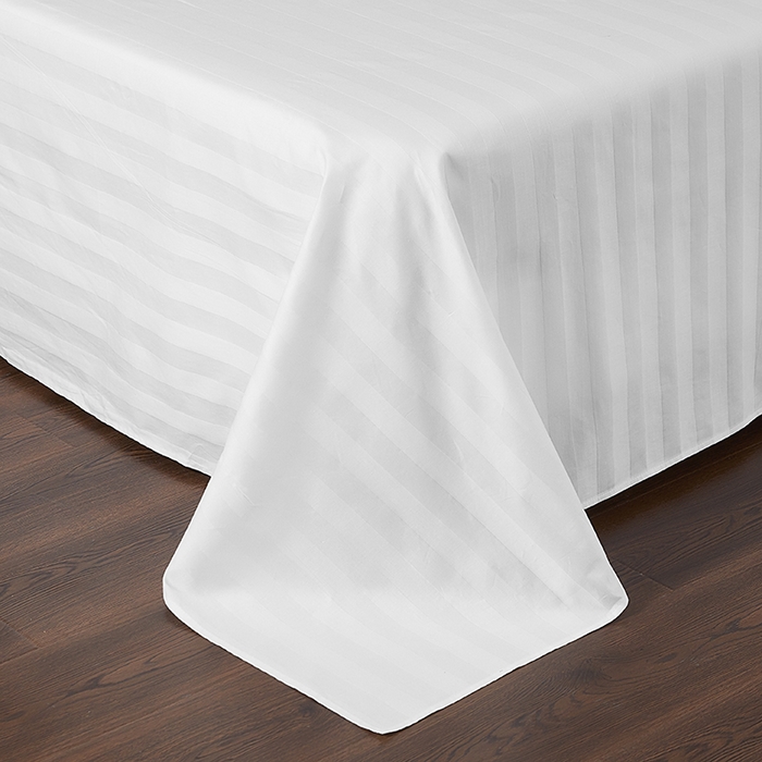 91家纺网 家纺一手货源 找家纺 （总）啊雅家居 2025新款全棉缎条40支宾馆民宿枕套床单被套床笠四套件