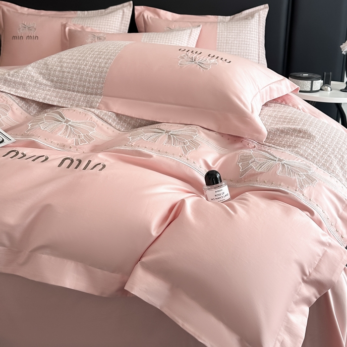 91家纺网 家纺一手货源 找家纺 （总）优眠坊 2025新款全棉肌理纹绣花四件套-雅菲系列