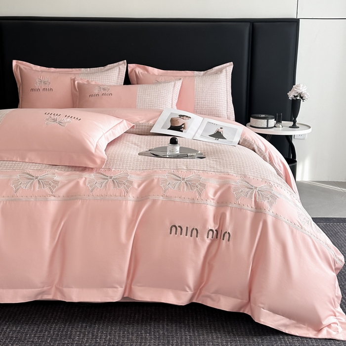 91家纺网 家纺一手货源 找家纺 （总）优眠坊 2025新款全棉肌理纹绣花四件套-雅菲系列