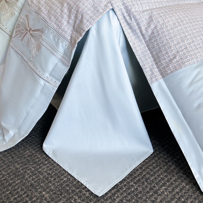 91家纺网 家纺一手货源 找家纺 优眠坊 2025新款全棉肌理纹绣花四件套-雅菲系列 雅菲-蓝