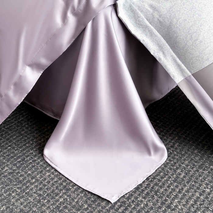 91家纺网 家纺一手货源 找家纺 优眠坊 2025新款全棉肌理纹绣花四件套-雅菲系列 雅菲-紫