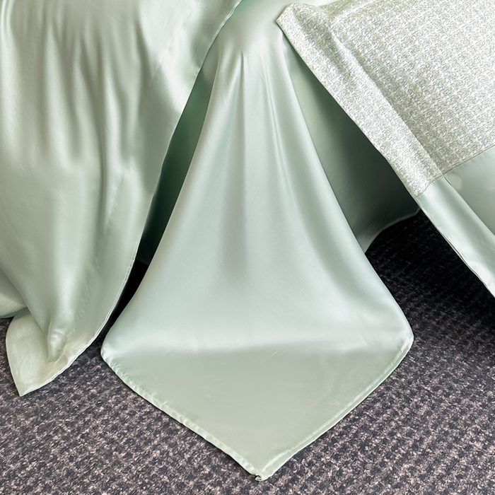 91家纺网 家纺一手货源 找家纺 优眠坊 2025新款全棉肌理纹绣花四件套-雅菲系列 雅菲-绿