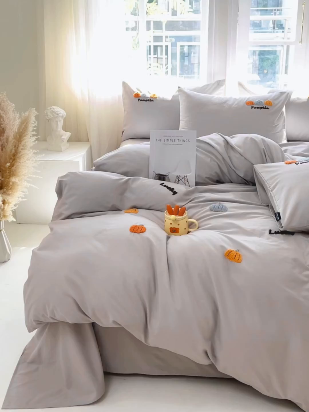 91家纺网 家纺一手货源 找家纺 （总）未来家居 2025新款秋冬全棉加厚磨毛纯色毛巾绣花款工艺四件套