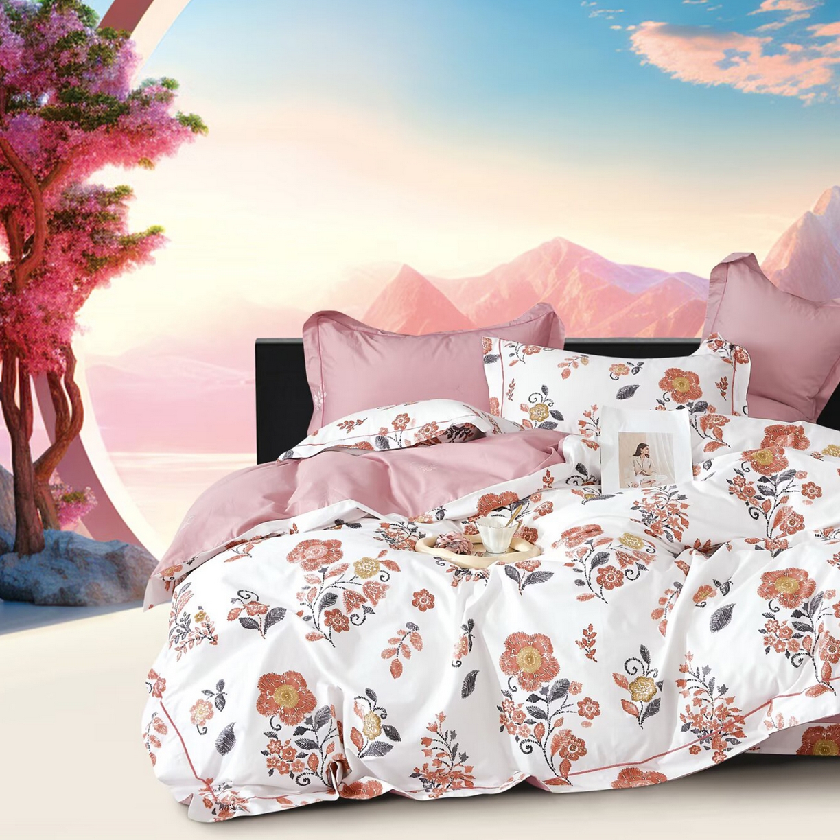 未来家居 2025新款全棉铂金凯丽13376特价活动款四件套 沈绣