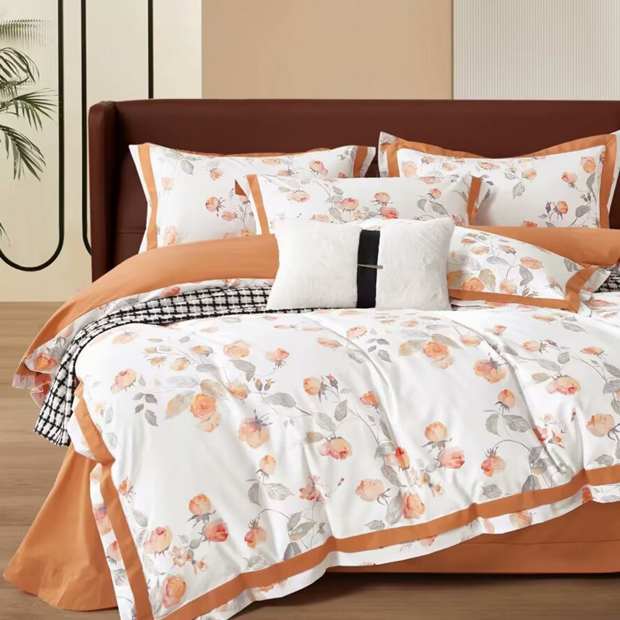 91家纺网 家纺一手货源 找家纺 （总）未来家居 2025新款UD100支全棉磨毛贡缎艾棉绒四件套