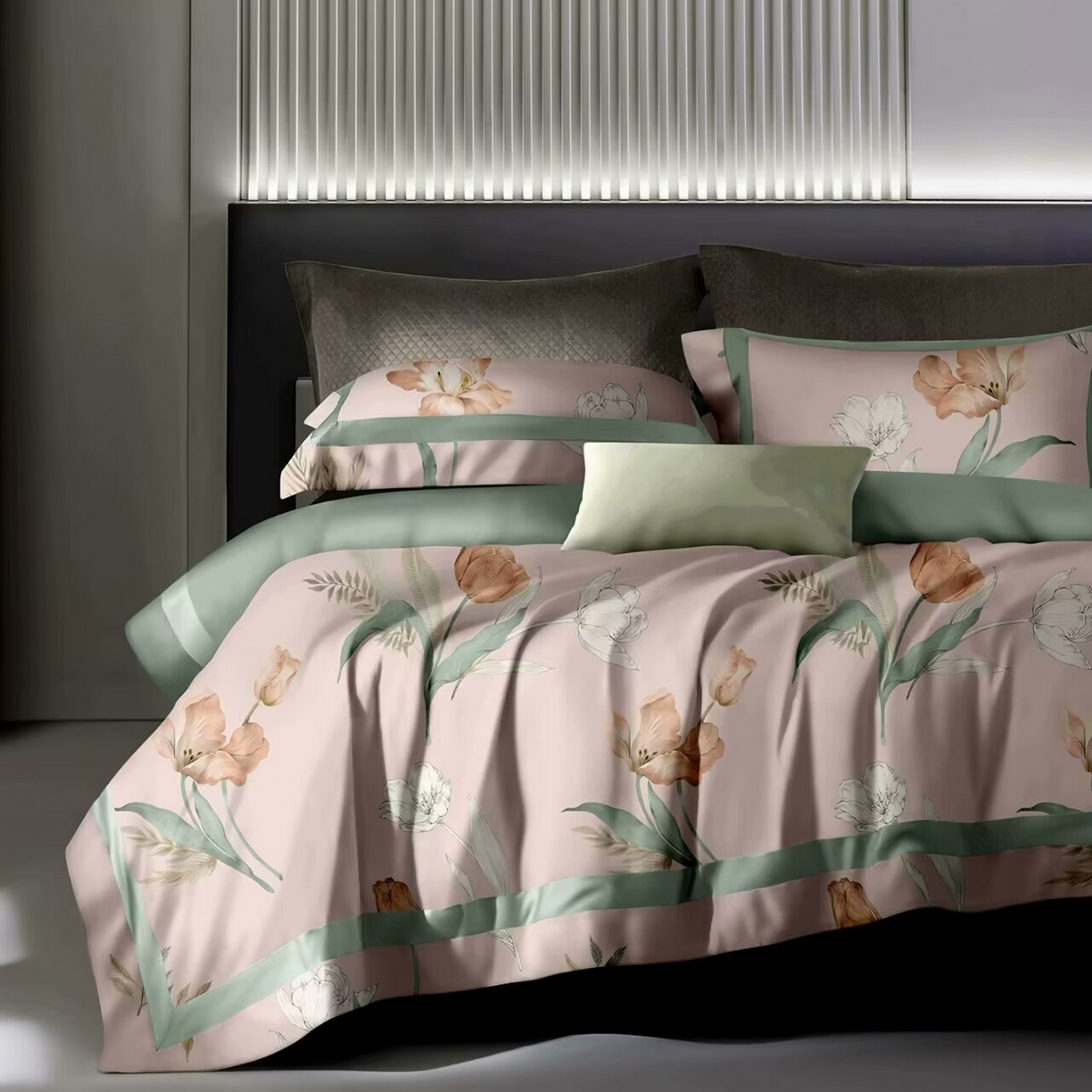 91家纺网 家纺一手货源 找家纺 （总）未来家居 2025新款UD100支全棉磨毛贡缎艾棉绒四件套