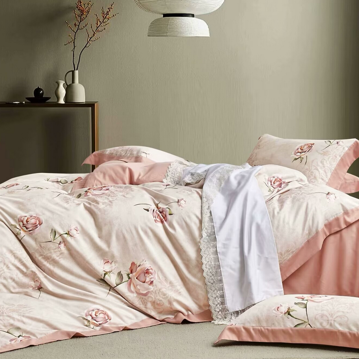 91家纺网 家纺一手货源 找家纺 （总）未来家居 2025新款UD100支全棉磨毛贡缎艾棉绒四件套