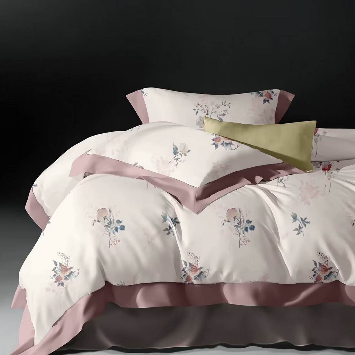 91家纺网 家纺一手货源 找家纺 （总）未来家居 2025新款UD100支全棉磨毛贡缎艾棉绒四件套