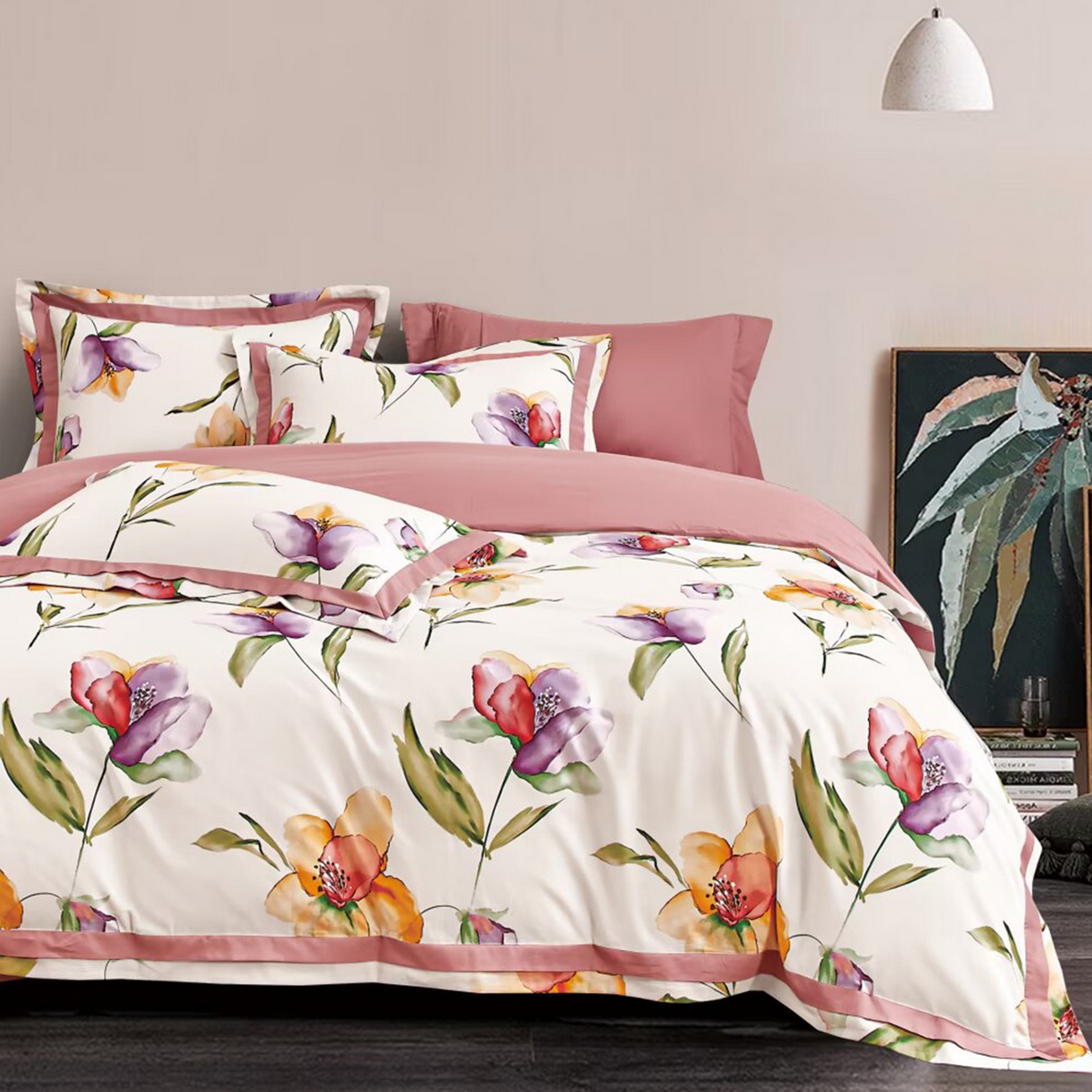 91家纺网 家纺一手货源 找家纺 （总）未来家居 2025新款UD100支全棉磨毛贡缎艾棉绒四件套