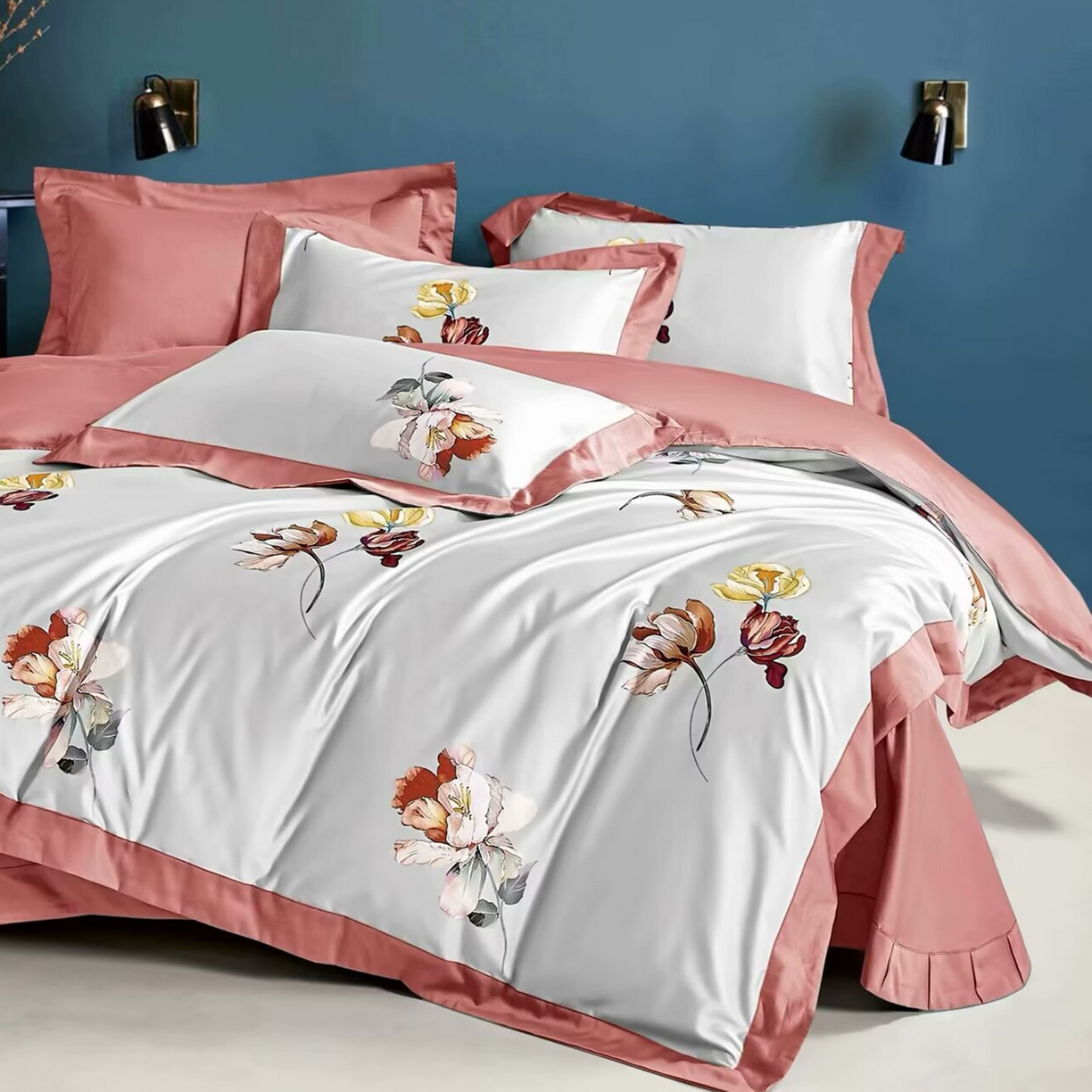 91家纺网 家纺一手货源 找家纺 （总）未来家居 2025新款UD100支全棉磨毛贡缎艾棉绒四件套